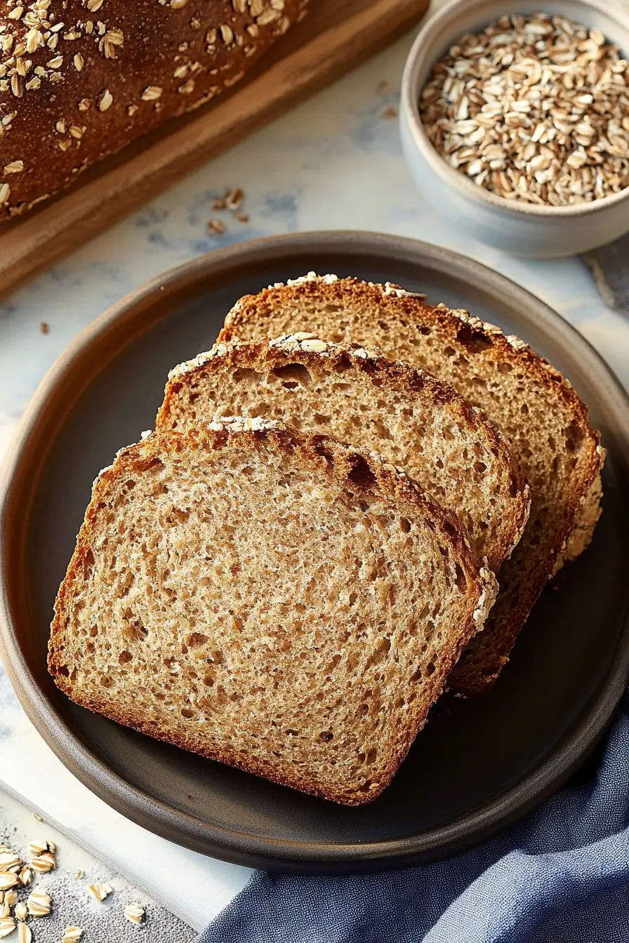 Sliced homemade ezekiel bread recipe on a wooden cutting board